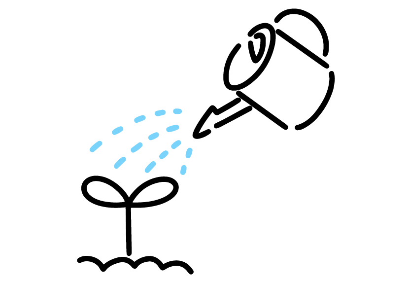 ホームページ公開後は、適切に水や肥料を与え成長を見守る